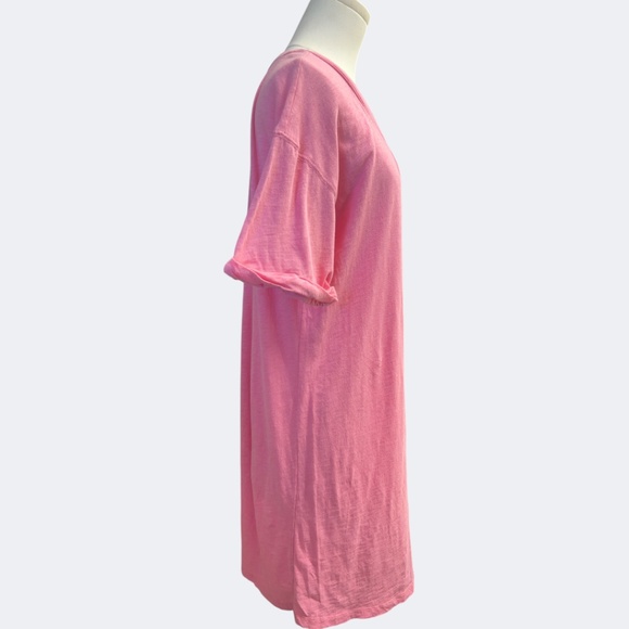 Z SUPPLY Sleep Shirt Tee S Pink V Neck Rolled Short Sleeves Lightweight Lounge - Picture 2 of 12